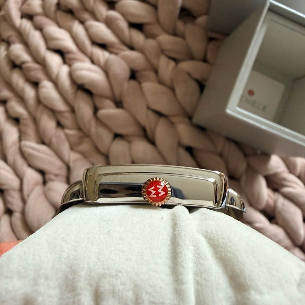 Michele Deco Sport Rose Gold Watch with Metallic Bronze Snakeskin Leather Strap - Picture 2 of 7